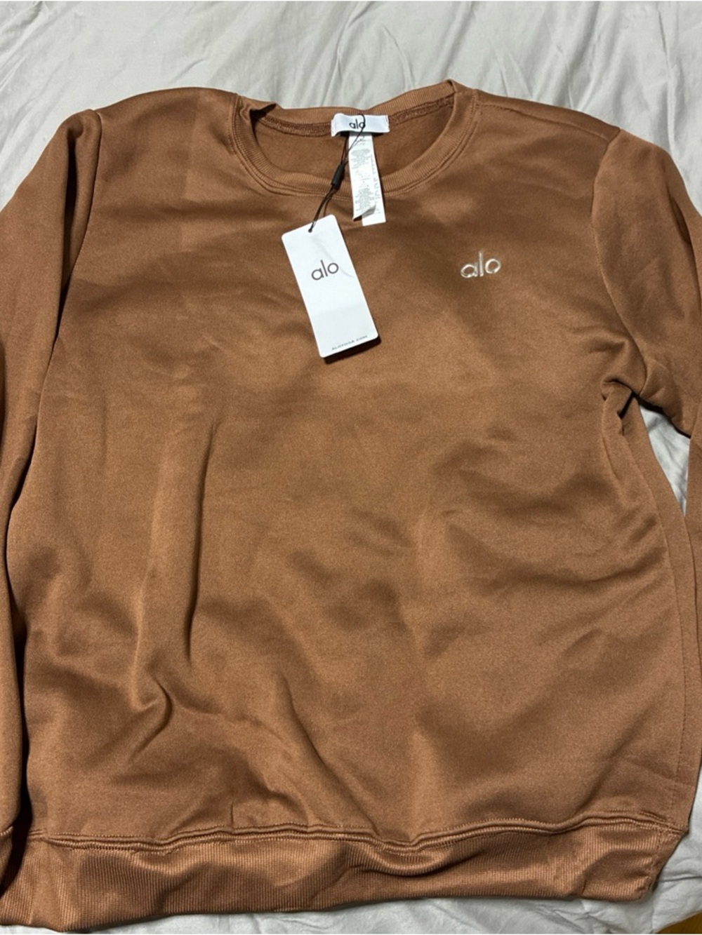 ALO Yoga Men’s Crewneck Sweatshirt in Warm Brown